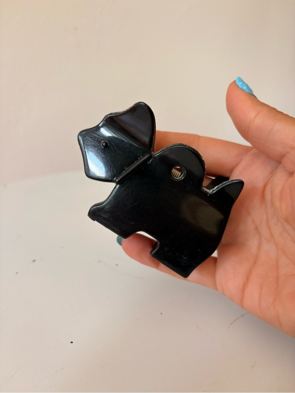 Vintage Black Scottie Terrier Hair Claw Clip